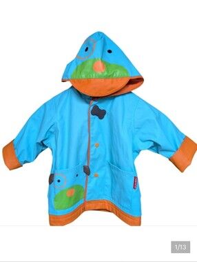 Skip Hop Zoo Darby Unisex Hooded Dog Raincoat Size 2T